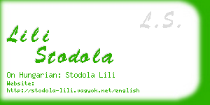 lili stodola business card